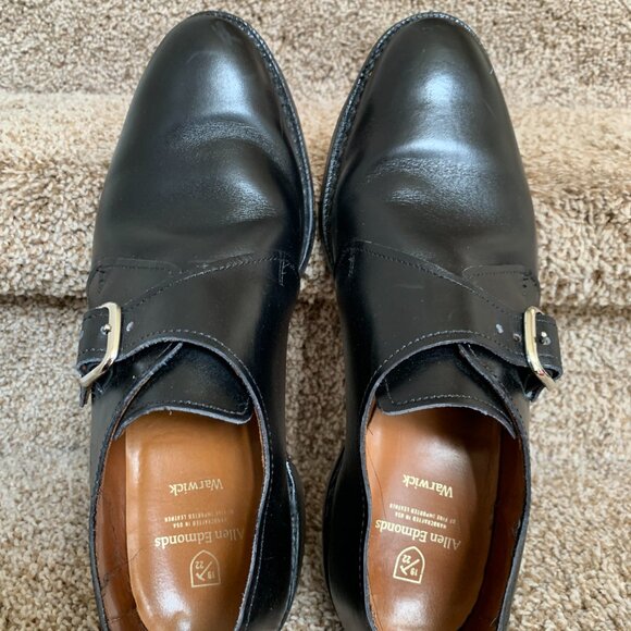 Allen Edmonds Men\'s Warwick Black Leather Monk Strap Dress Shoes. main image 5